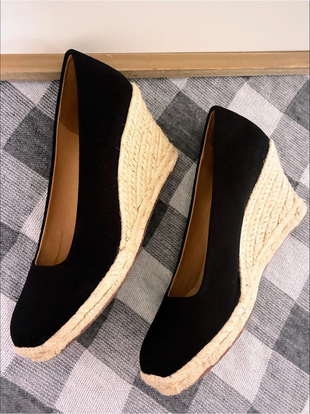 J. Crew “Seville” Espadrille Wedge in Black Canvas